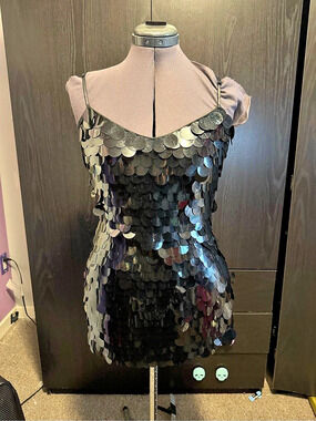 La Senza Y2K Black Paillette Sequin Mini Party Dress